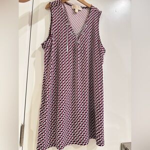 Michael Kors Red and Black Chevron Dress